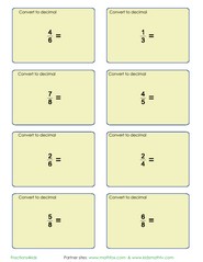 Convert fractions to decimals